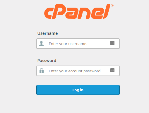صفحه ورود cpanel