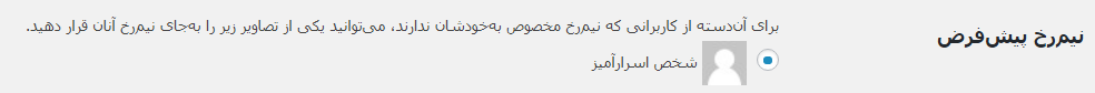 تصویر پیشفرض آواتار در وردپرس
