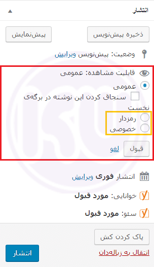 انتشار خصوصی مطالب در وردپرس