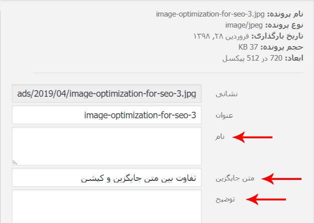 متن جایگزین تصویر - Alt Text