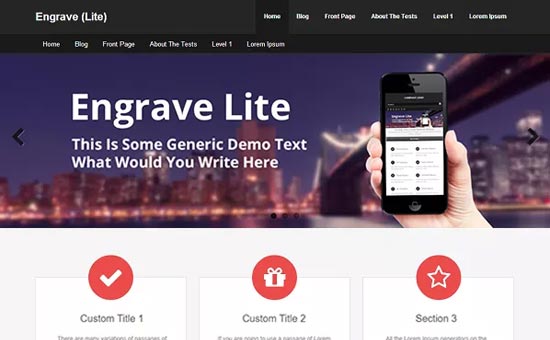 بهترین قالب وردپرس رایگان Engrave Lite