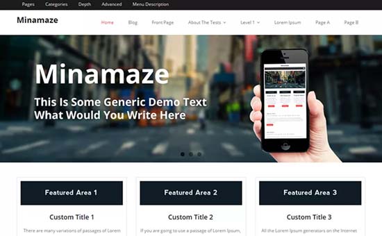 بهترین تم وردپرس رایگان Minamaze