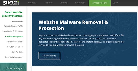 پاکسازی سایت در افزونه Sucuri