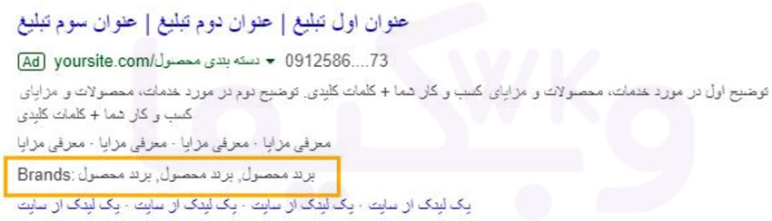 افزونه توضیحات ساختاری ( STRUCTURED SNIPPET) در متن تبلیغات گوگل ادوردز