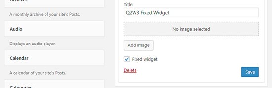 افزونه Q2W3 Fixed Widget for WordPress