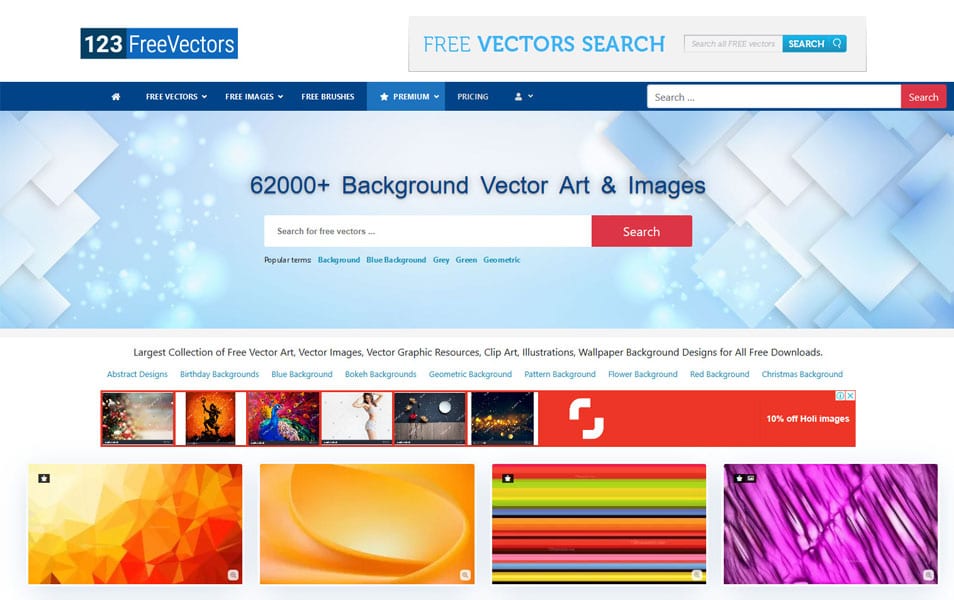 سایت 123FreeVectors یکی دیگر از منابع وکتور