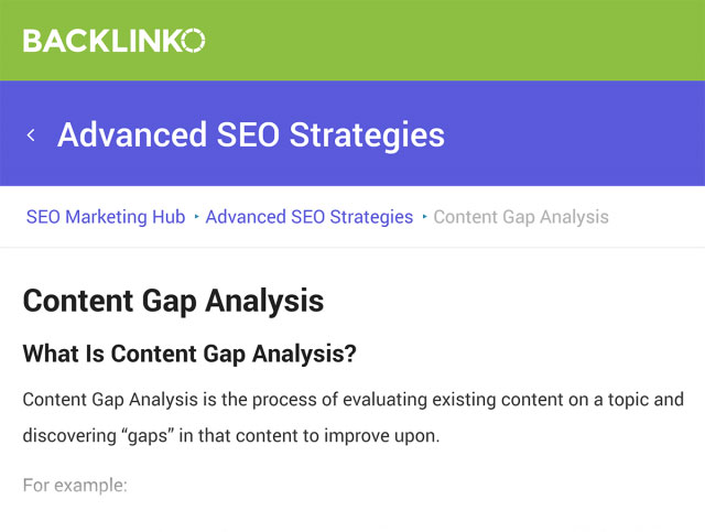 Backlinko – SEO Hub: Content Gap Analysis