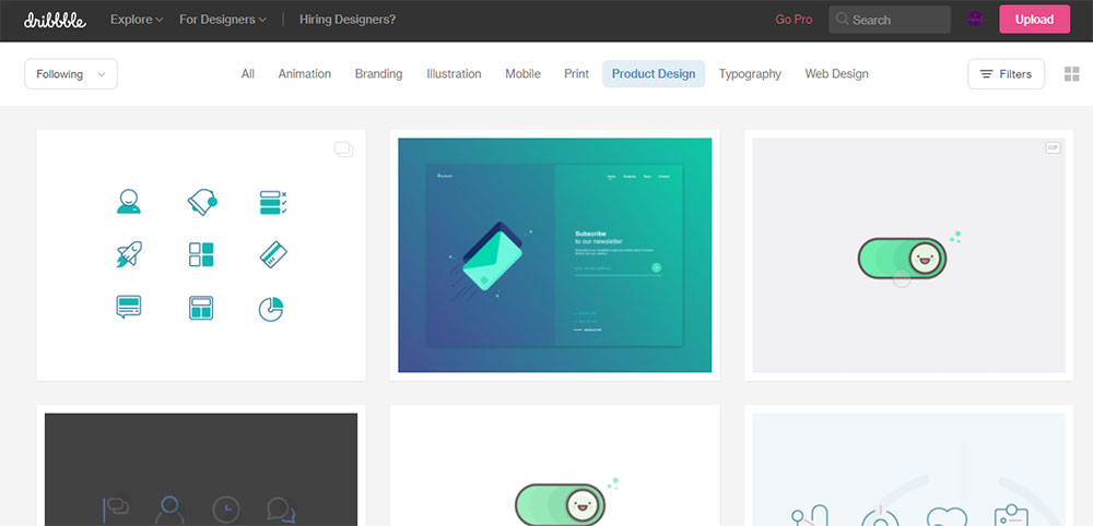سایت dribbble یک منبع فوق العاده برای دانلود رایگان تصاویر زیبای SVG