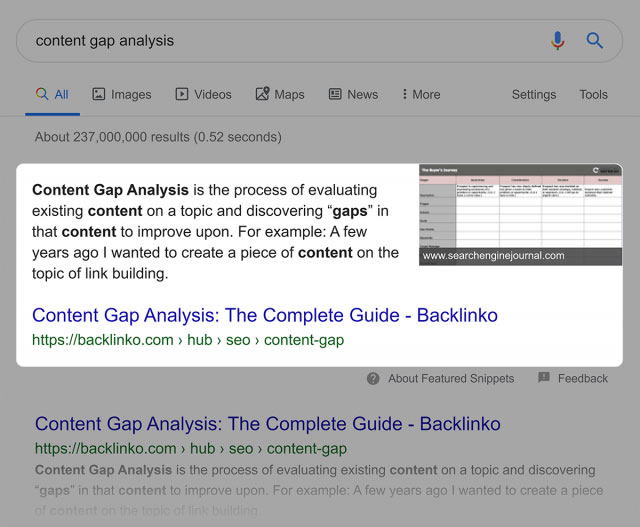 Featured Snippet for