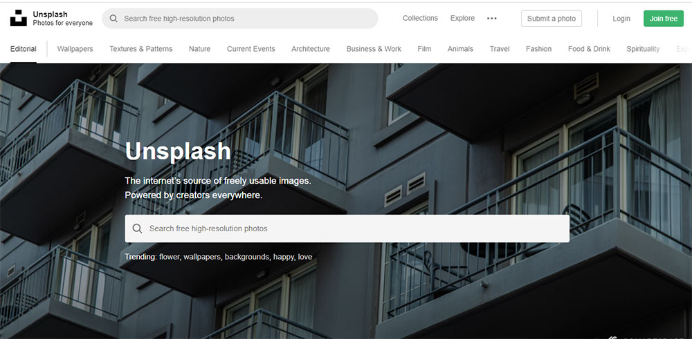 سایت unsplash یک منبع فوق العاده برای دانلود رایگان تصاویر زیبای SVG