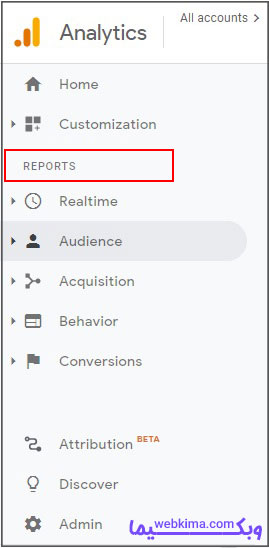 گزارش گوگل آنالیز reporting