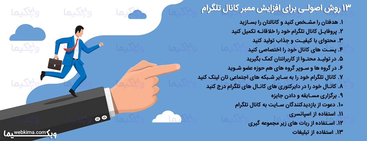 معرفی 13 روش کاربردی برای افزایش ممبر کانال تلگرام