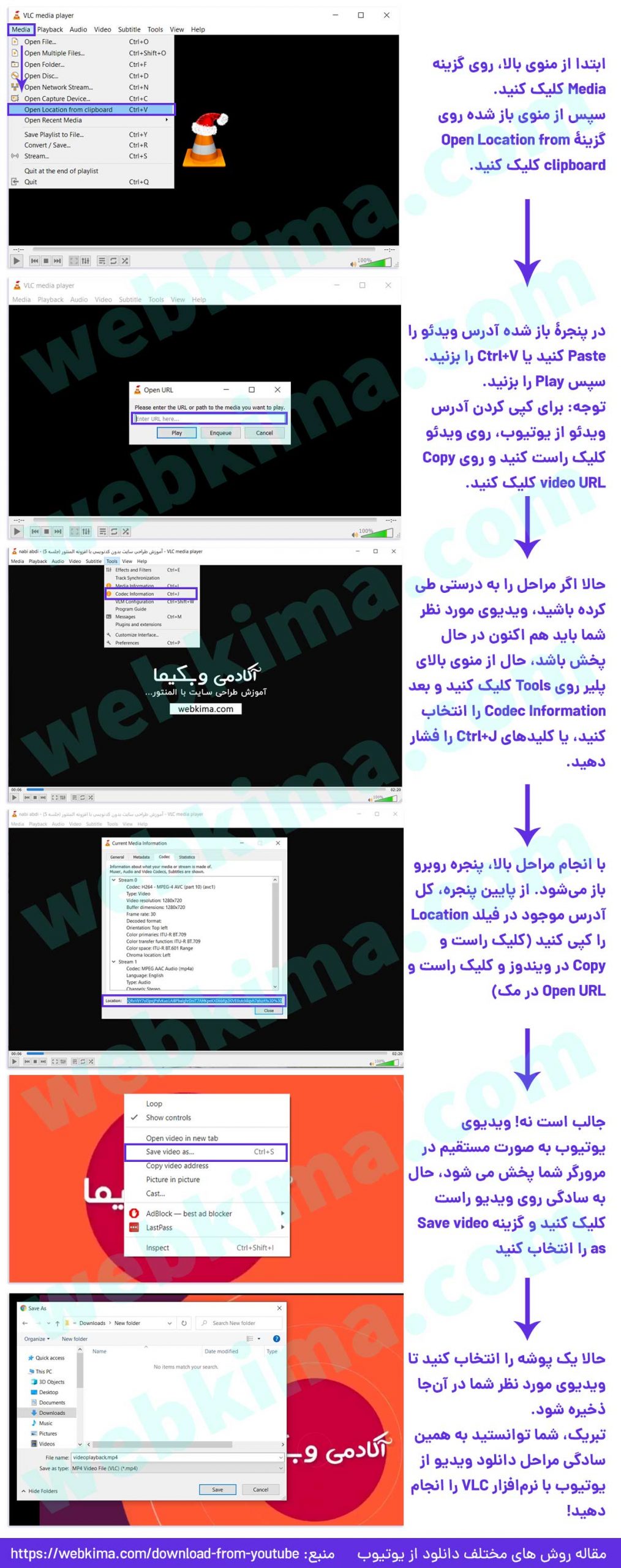 دانلود از Youtube برای کامپیوتر در نرم‌افزار VLC