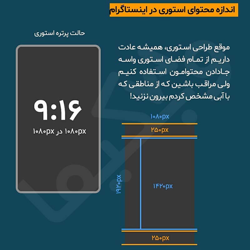 اندازه محتوای استوری در اینستاگرام