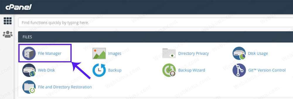 به هاست خود بروید و گزینه File Manager را انتخاب کنید