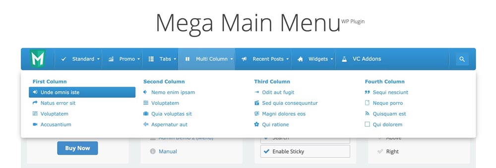 افزونه Mega Main Menu - یکی از بهترین افزونه‌ مگامنو وردپرس