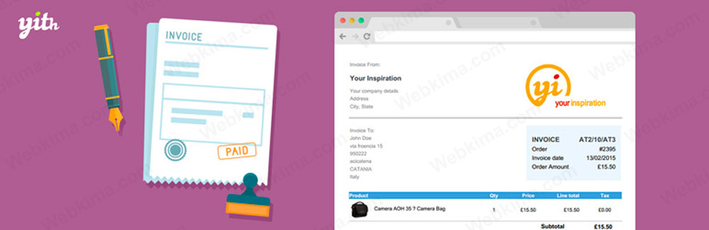 برترین پلاگین صدور فاکتور ووکامرس - YITH WooCommerce PDF Invoice