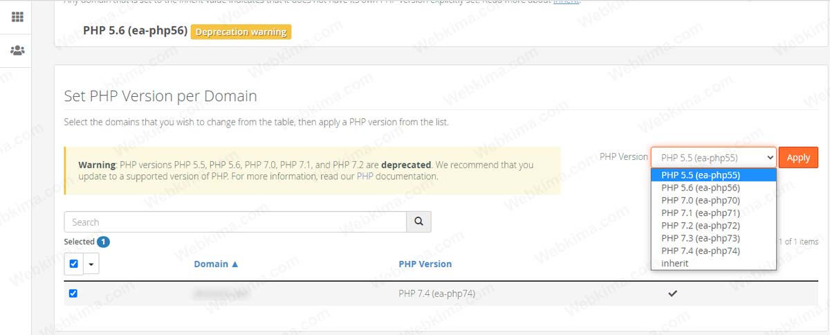 مراحل تغییر نسخه PHP وردپرس در هاست Cpanel
