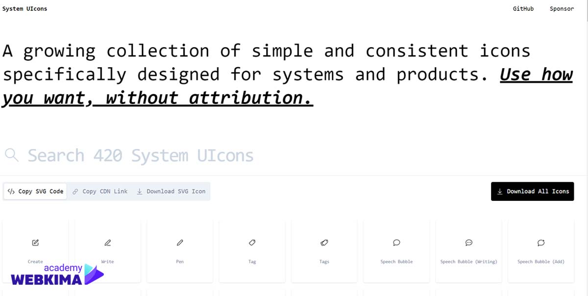 برترین سایت‌های دانلود آیکون های رایگان - سایت System UIcons