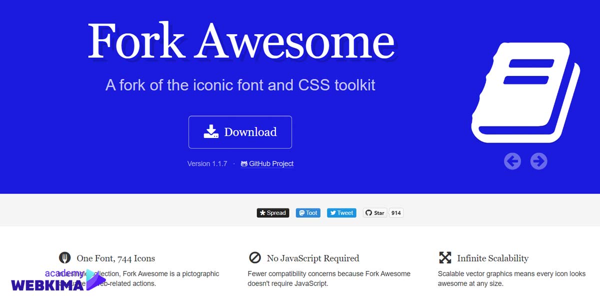 بهترین منابع دانلود آیکون های رایگان - سایت Fork Awesome