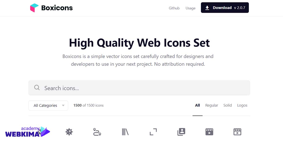 بهترین منابع دانلود آیکون های رایگان - سایت Boxicons