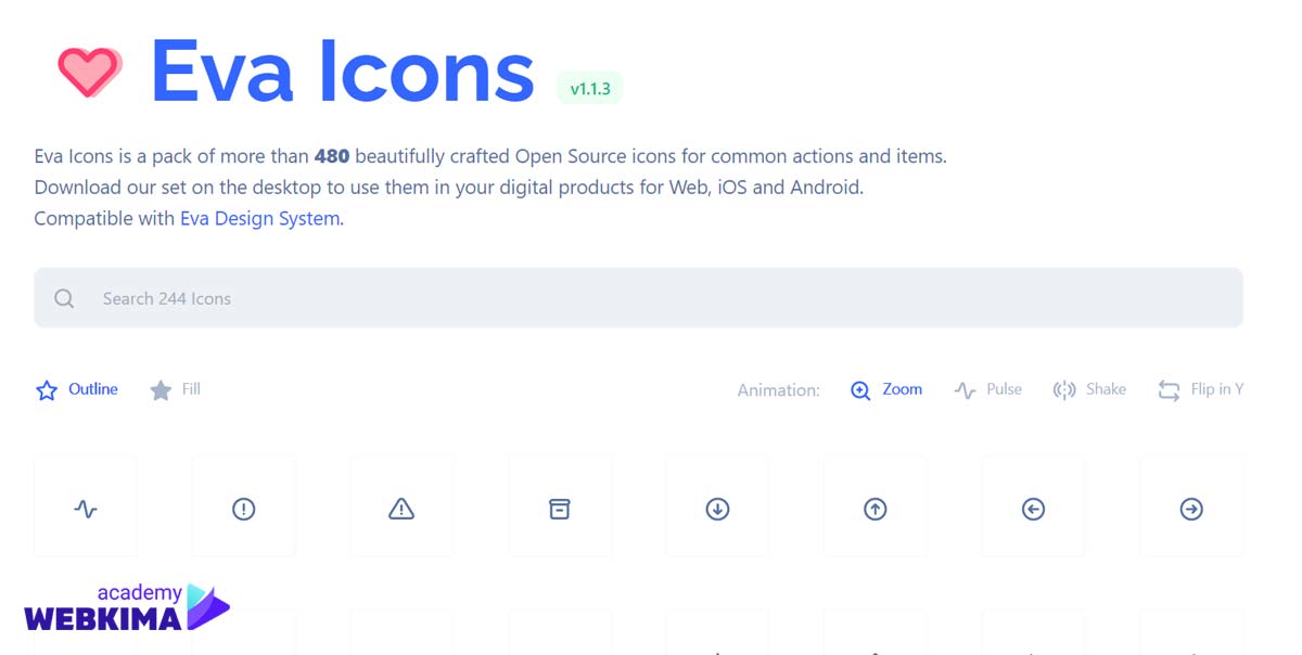 بهترین سایت‌های دانلود آیکون های متن باز - سایت Eva Icons