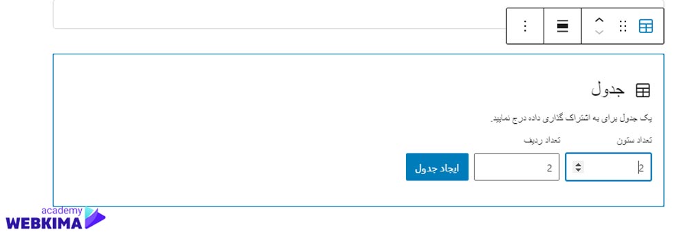 ایجاد جدول در گوتنبرگ