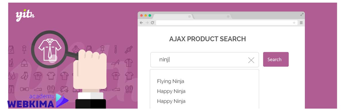 بهترین افزونه های ووکامرس - افزونه YITH WooCommerce Ajax Search 