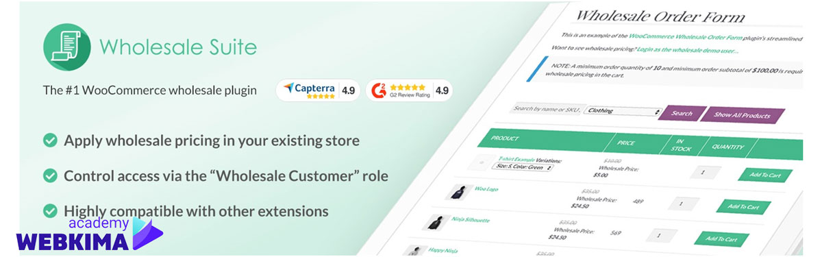 بهترین افزونه های ووکامرس - افزونه WooCommerce Wholesale Prices 