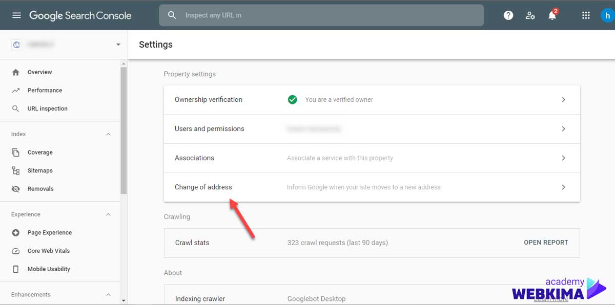 تغییر آدرس سایت در گوگل کنسول