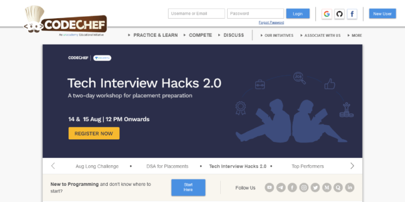  CodeChef یک ابزار تمرین آنلاین کدنویسی