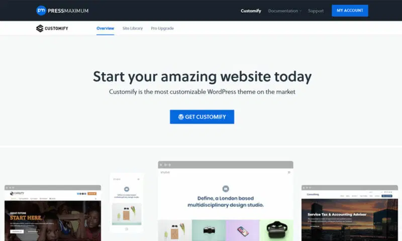  Customify تم سازگار با المنتور