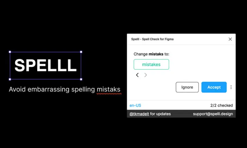 پلاگین فیگما SPELLL – Spell Checking for Figma