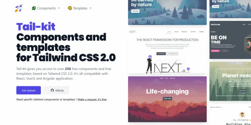 کامپوننت ها و منابع رایگان Tailwind CSS UI