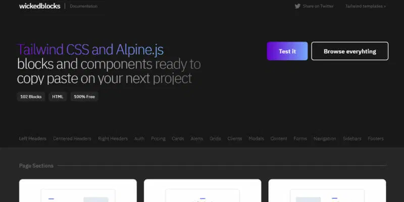  Wicked Blocks بهترین سورس یادگیری Tailwind CSS