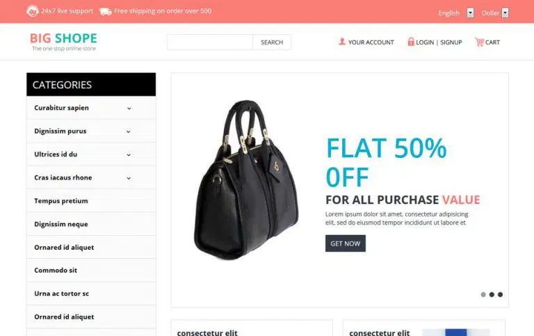 قالب HTML Big Shope