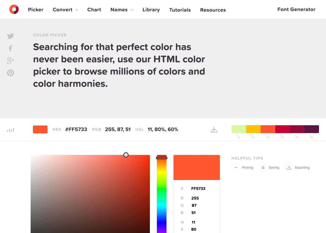 ابزار انتخاب و ساخت پالت رنگ Color Picker
