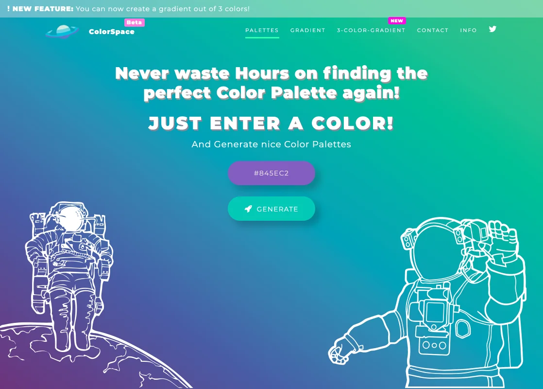 بهترین پالت رنگ Color Space