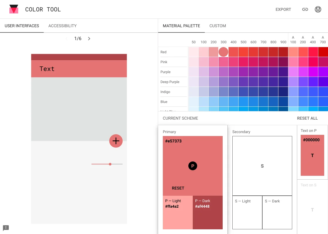 تصویری از ابزار Color Tool by Material Design