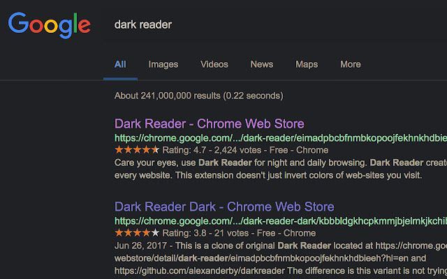 پلاگین کروم Dark Reader