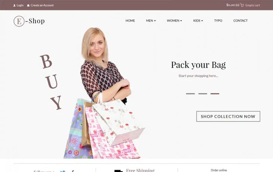 E Shop - قالب فروشگاهی html