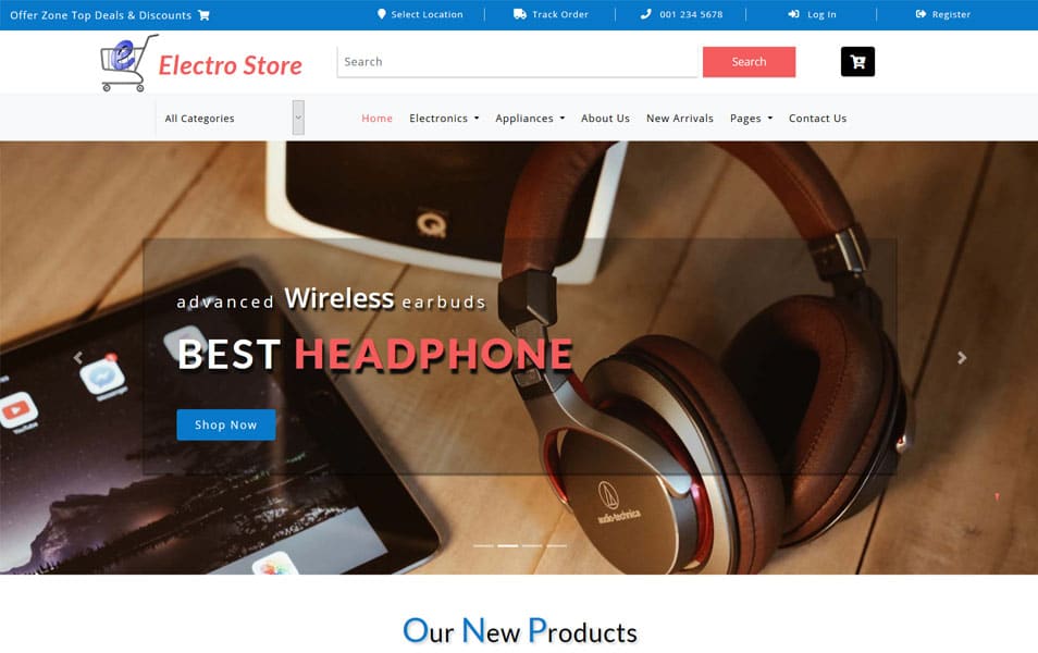 Electro Store – قالب HTML سایت لوازم الکترونیک