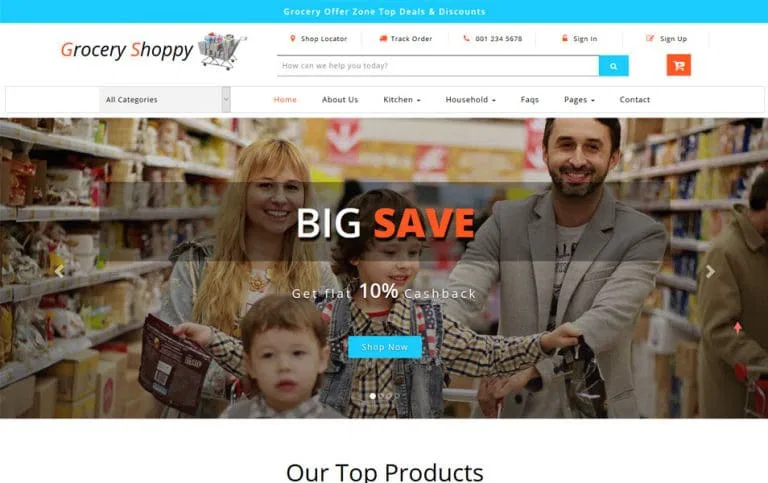 Grocery Shoppy – قالب سایت مواد غذایی