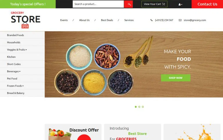 Grocery Store - قالب html بقالی