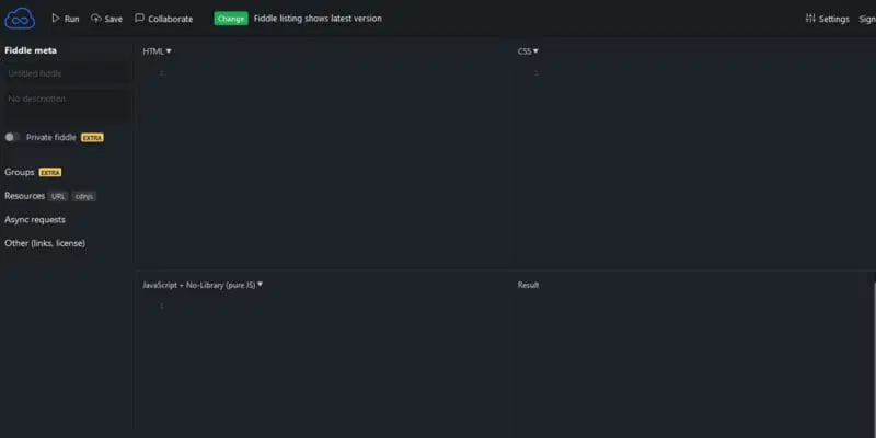 JSFiddle سایت آنلاین کدنویسی