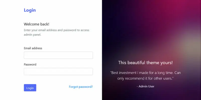 فرم ورود با تصویر روکش