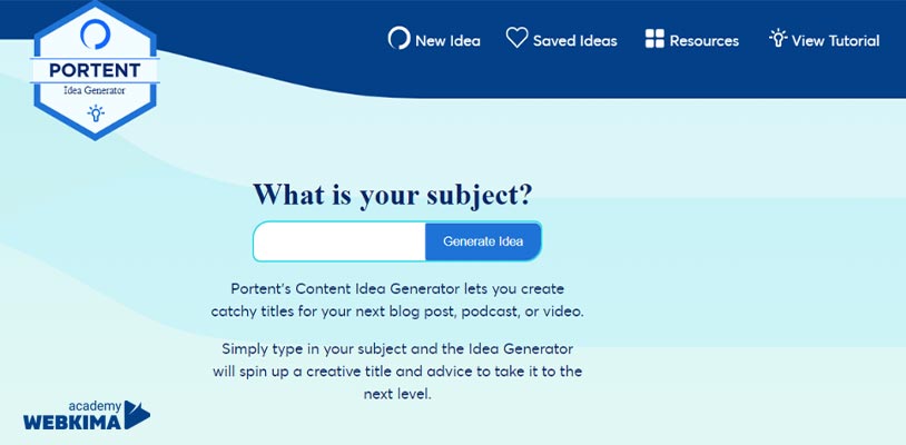 تولید کننده ایده محتوا Portent - بهترین ابزار های آنلاین تولید محتوا