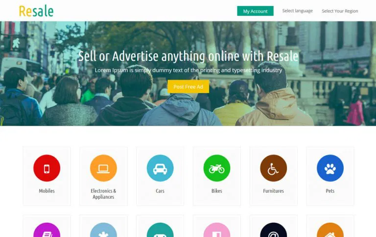قالب html آگهی فروش Resale classifieds