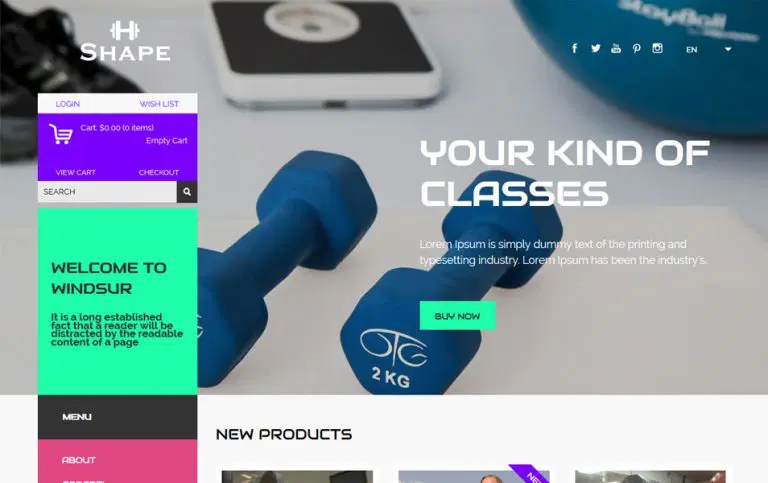 پوسته html فروشگاهی Shape