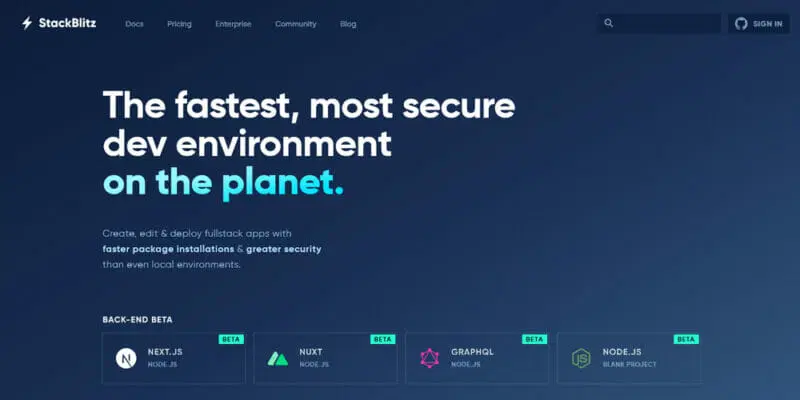 بهترین ویرایشگر های آنلاین کد نویسی - StackBlitz